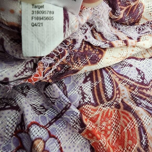 Knox Rose Dress Size XXL Purple Haze Multicolor Midi Short Flutter Sleeve Floral - Picture 12 of 13